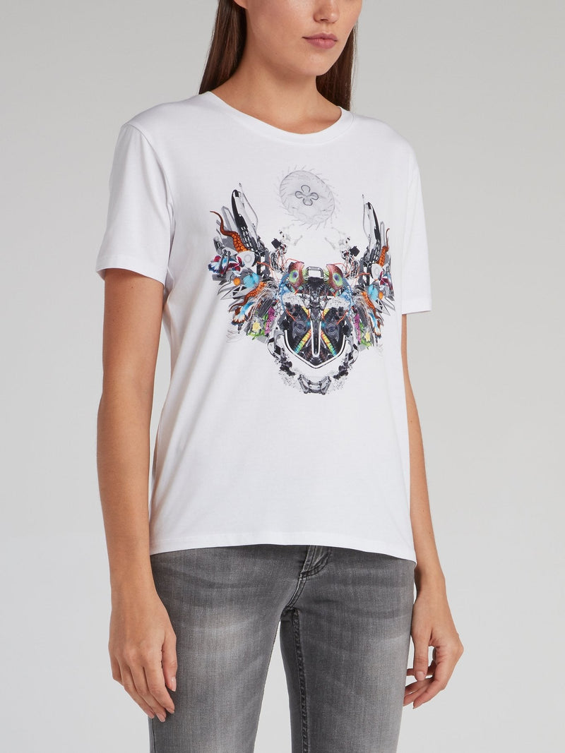 Lorraine White Abstract T-Shirt