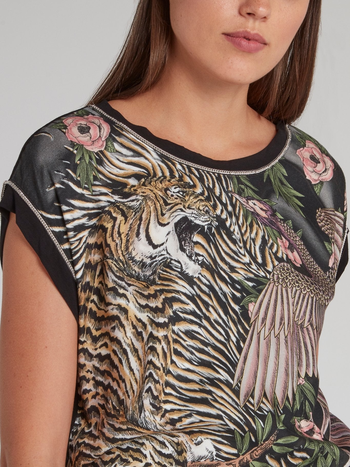 Jungle Print Cap Sleeve Top