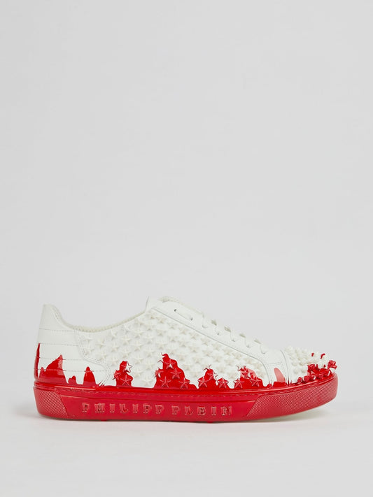 Jackie Red Drip Star Detailed Sneakers