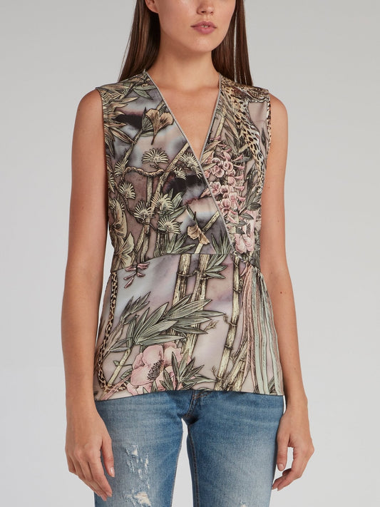 Jungle Print Sleeveless Top