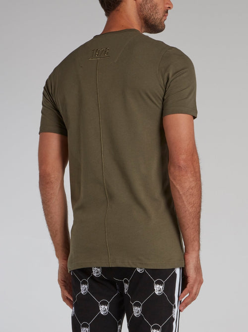 Olive Skull Patch T-Shirt