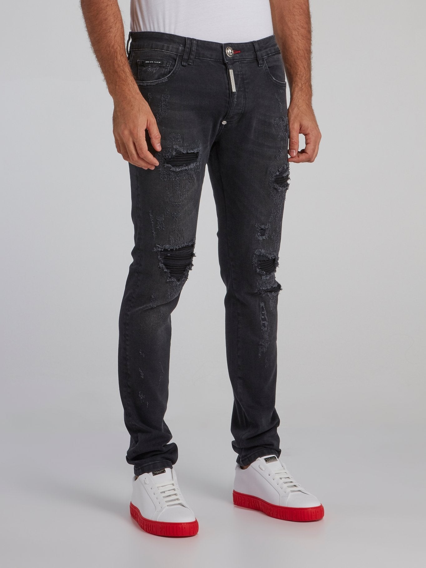 Black Stone Wash Denim Jeans