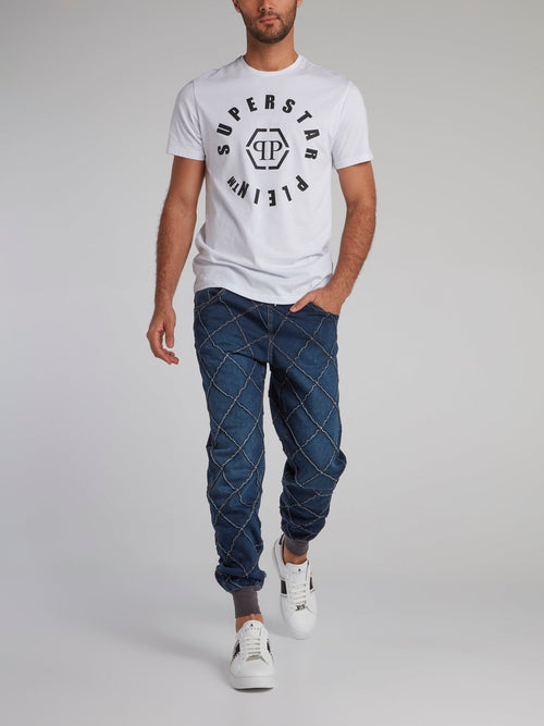 White Monogram Statement T-Shirt