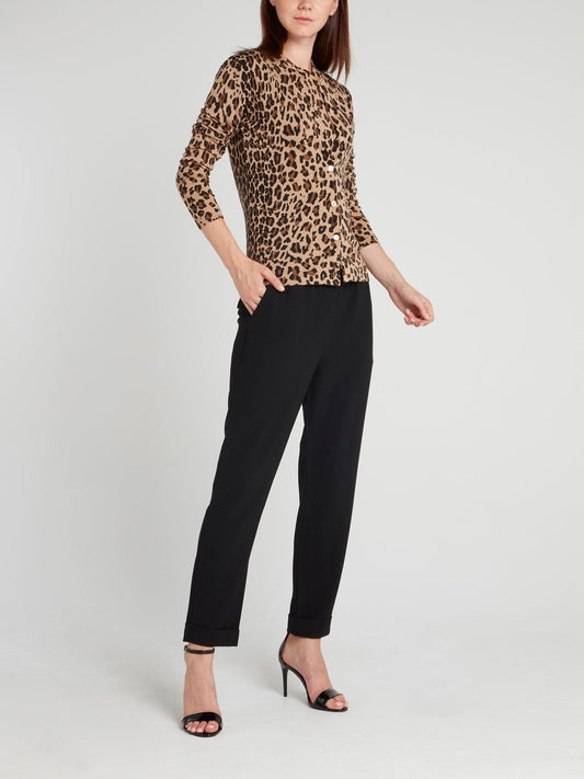 Leopard Print Button Up Cardigan