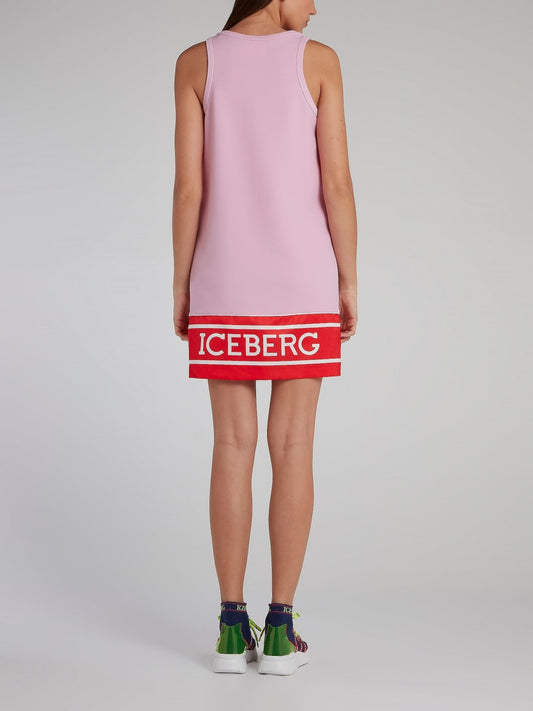 Pink Logo Hem Shift Dress