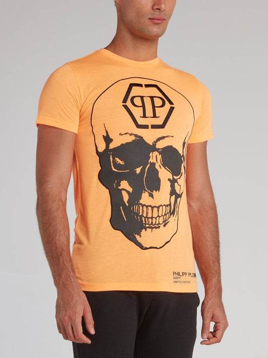 Orange Monogram Skull T-Shirt