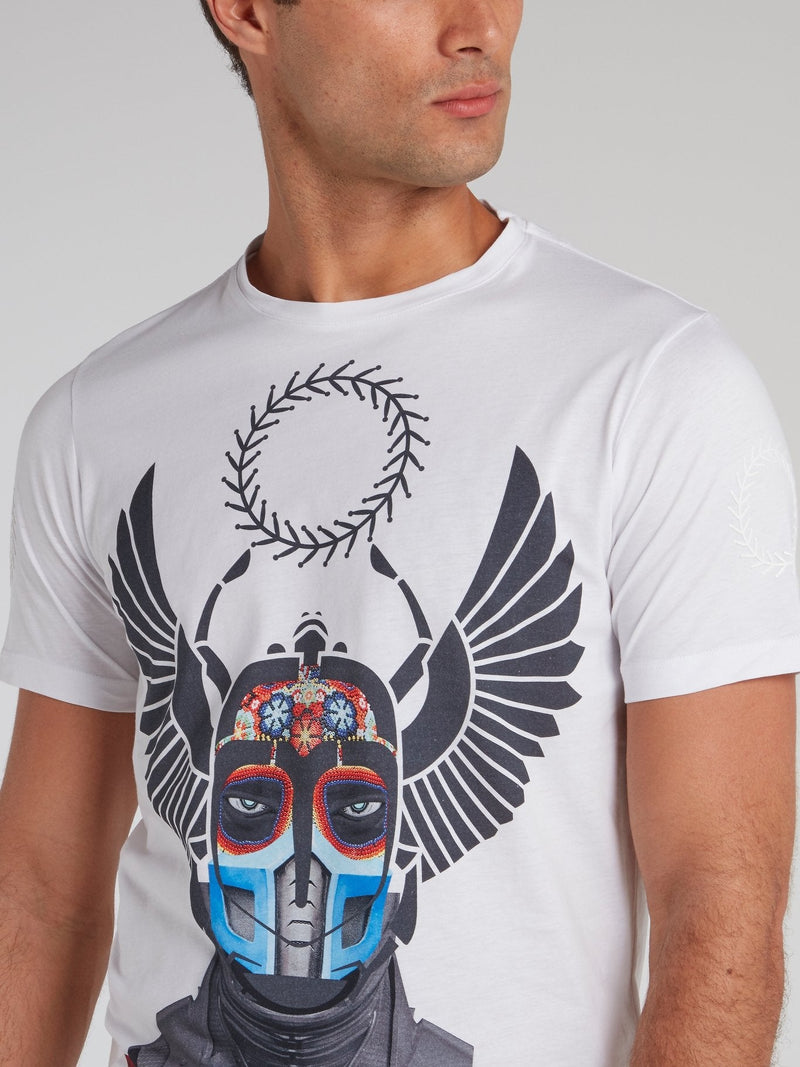 Adelio White Printed T-Shirt