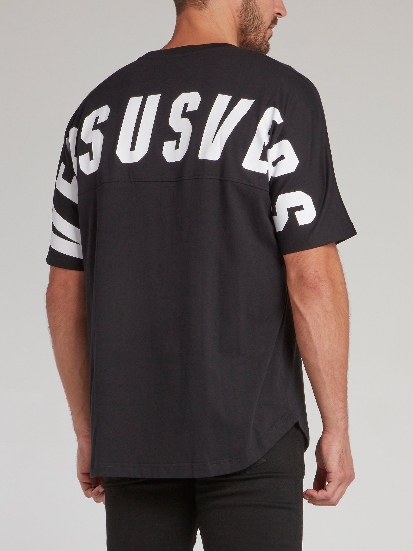 Black Statement Contrast T-Shirt