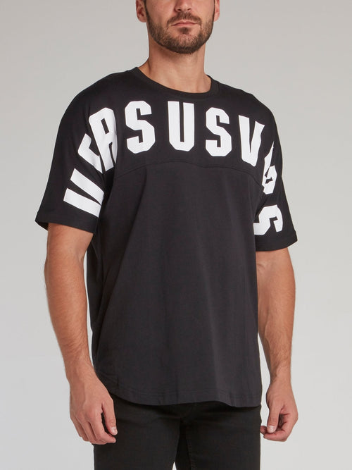 Black Statement Contrast T-Shirt