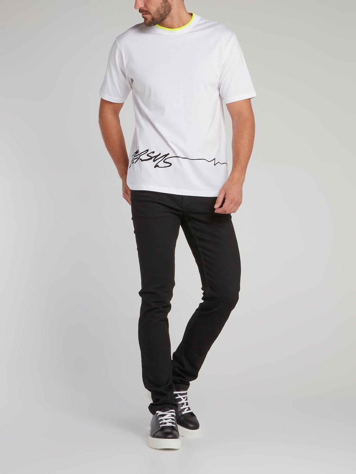 White Seismic Logo Print T-Shirt