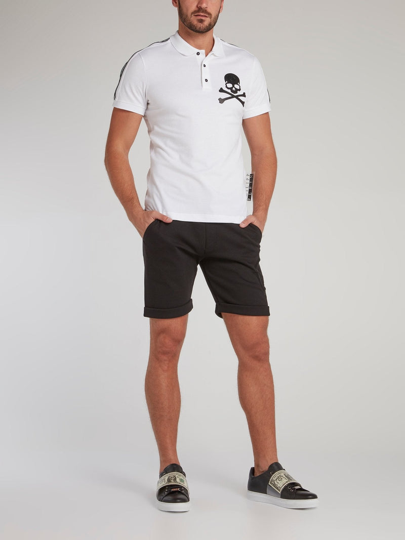 Black Folded Hem Jogging Shorts