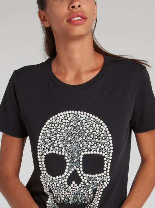 Black Multi-Stud Skull T-Shirt