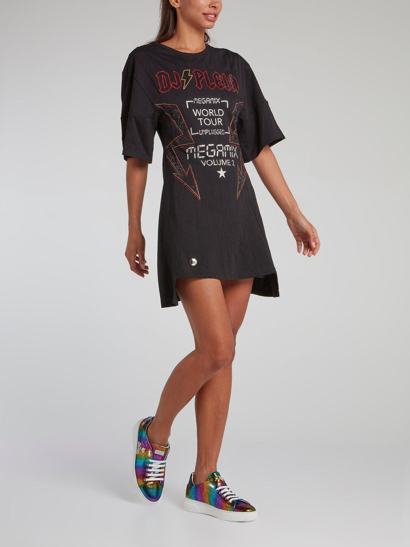 DJ Plein Black T-Shirt Dress