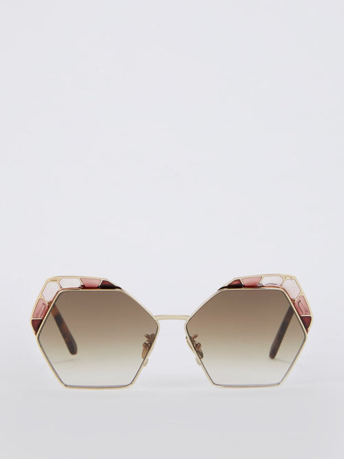 Vlinder Hexagonal Gradient Sunglasses