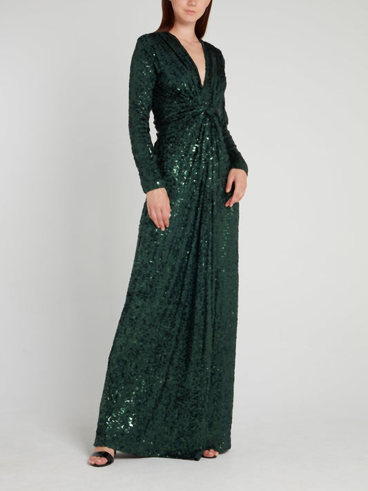 Emerald Sequin Maxi Dress