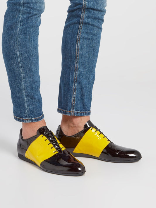 Yellow Stripe Oxford Shoes