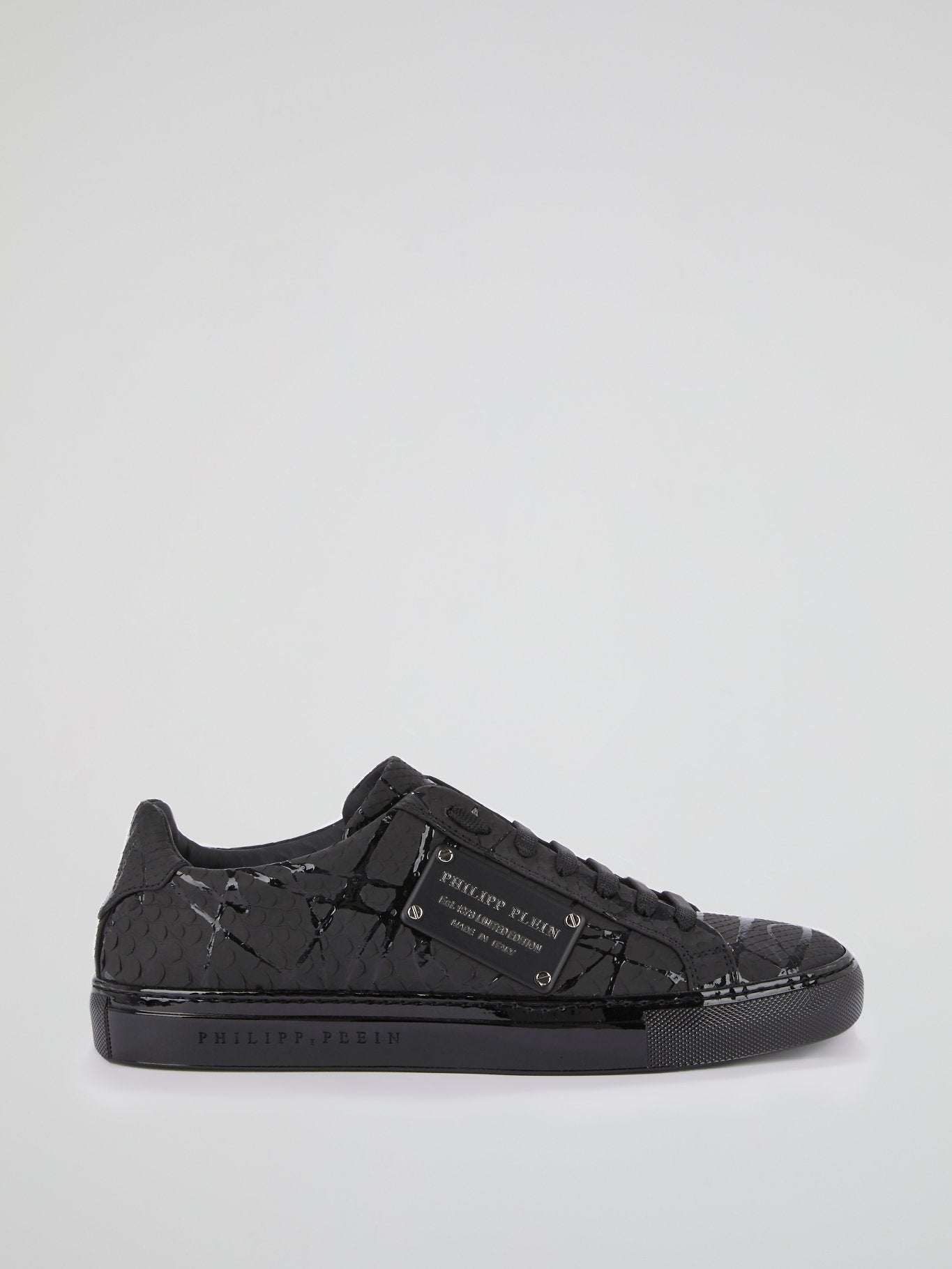 Black Python Effect Statement Sneakers