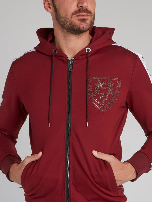 Burgundy Logo Tape Jogging Jacket