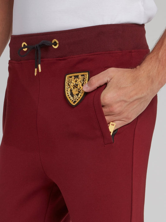 Burgundy Monogram Jogging Trousers