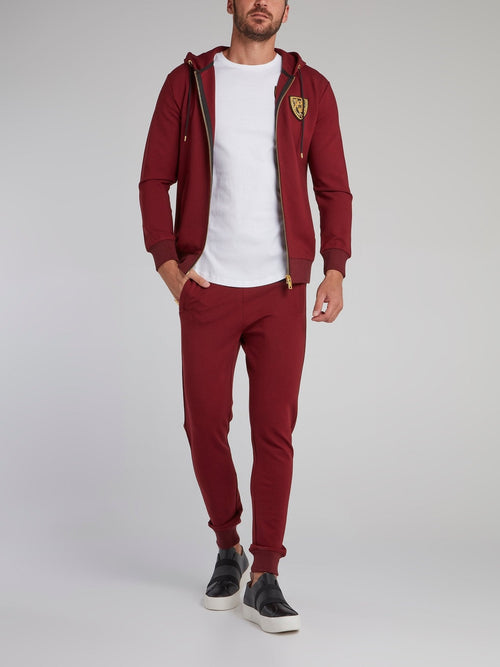 Burgundy Monogram Jogging Trousers