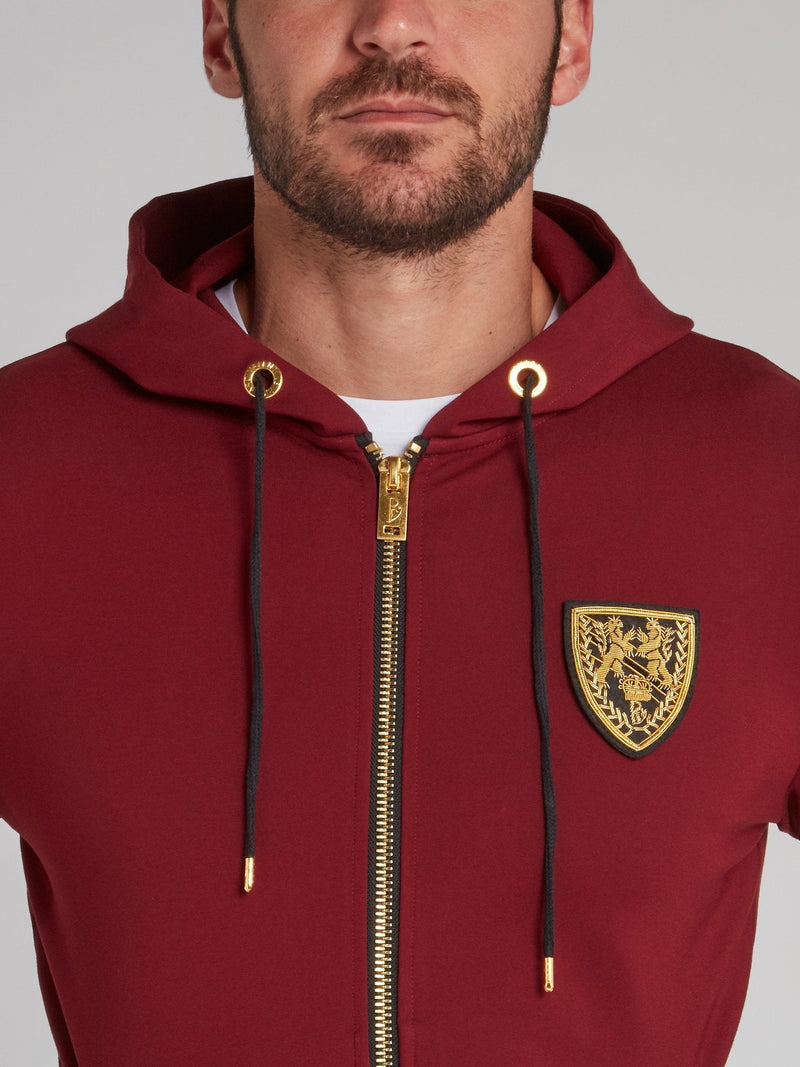 Burgundy Zip Up Track Jacket