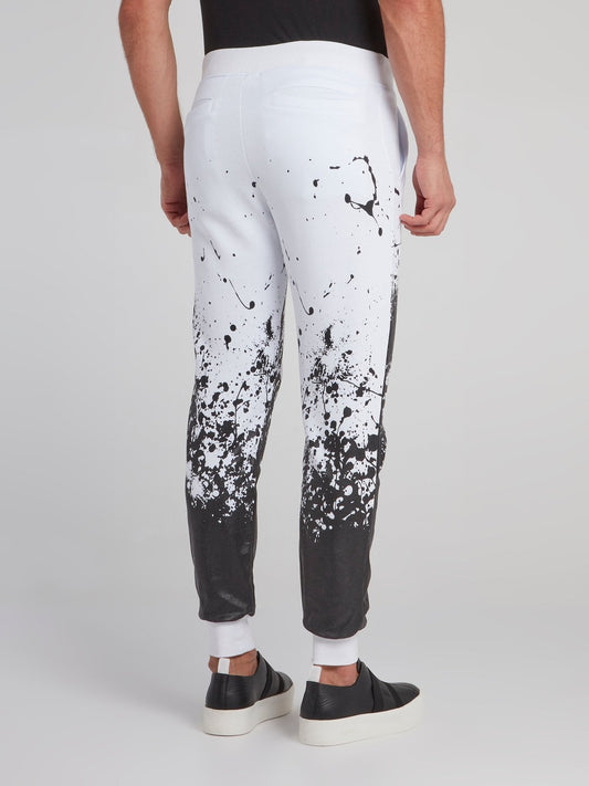 White Contrast Paint Splatter Tracksuit