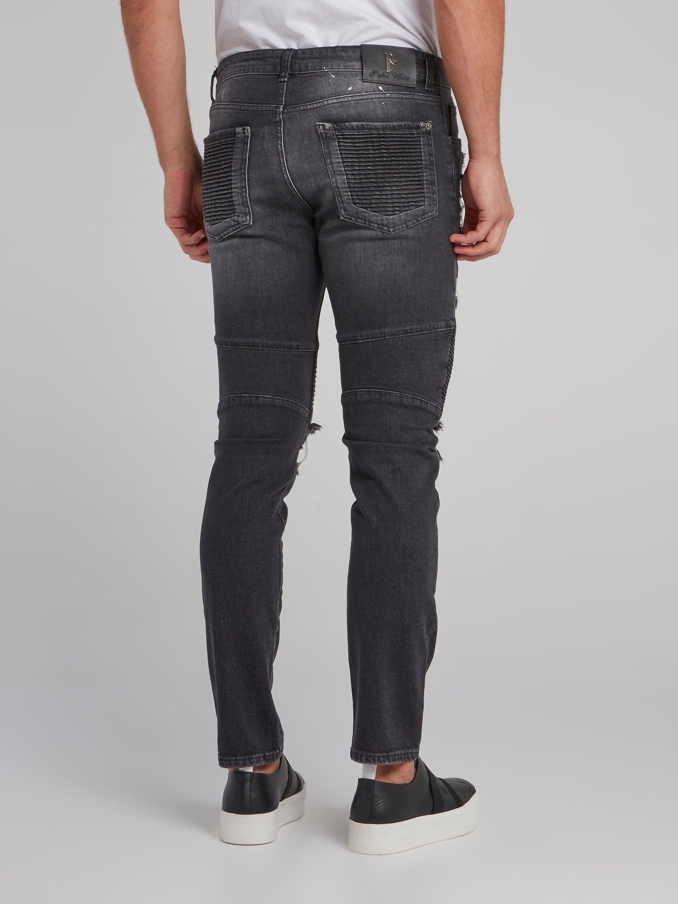 Haelay Black Tattered Biker Jeans