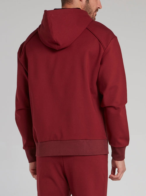 Burgundy Monogram Appliquéd Hoodie