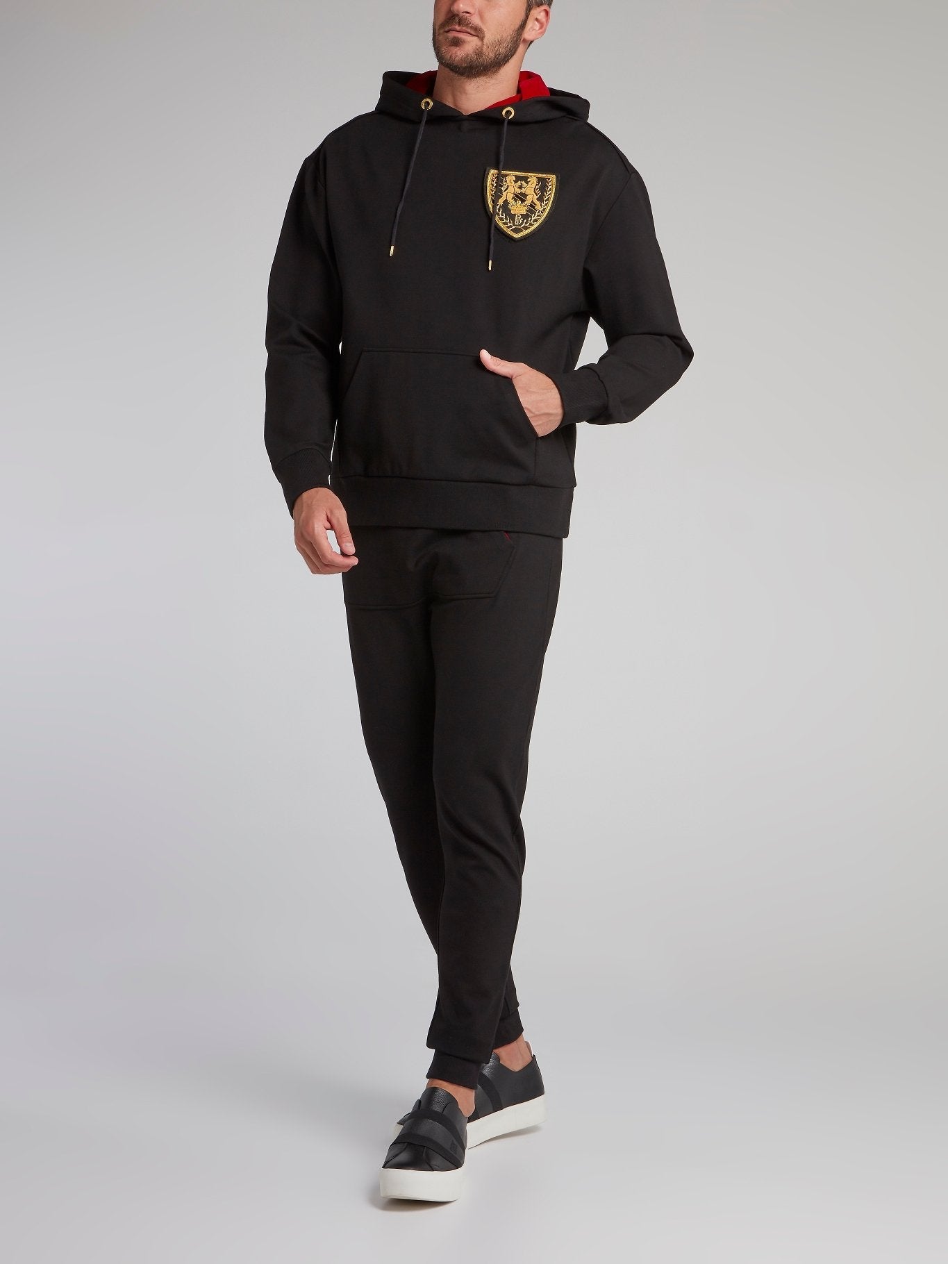 Black Monogram Appliquéd Hoodie