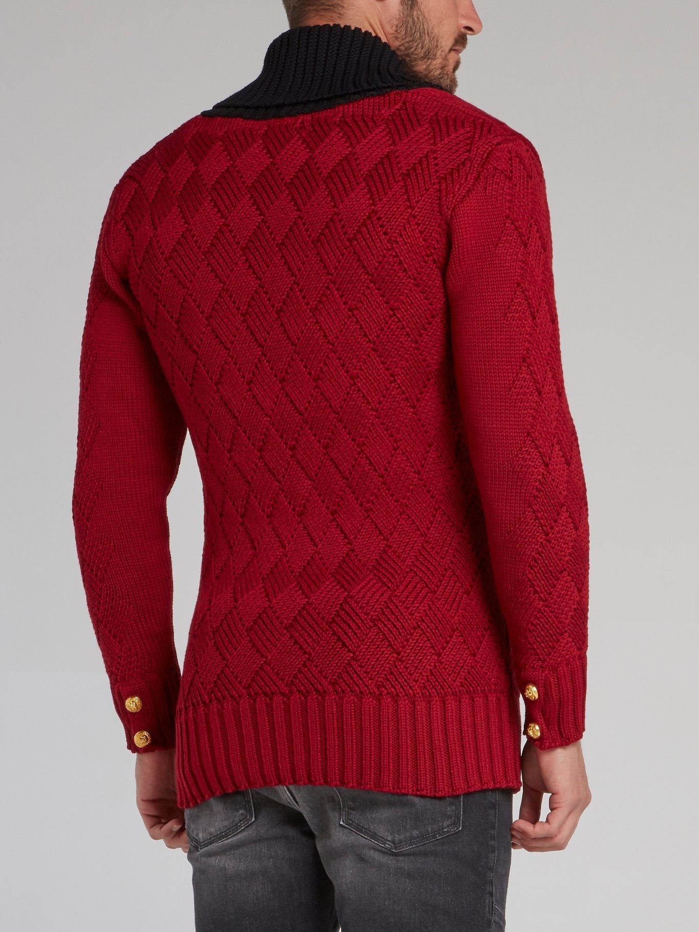 Peterson Red Knitted Cardigan