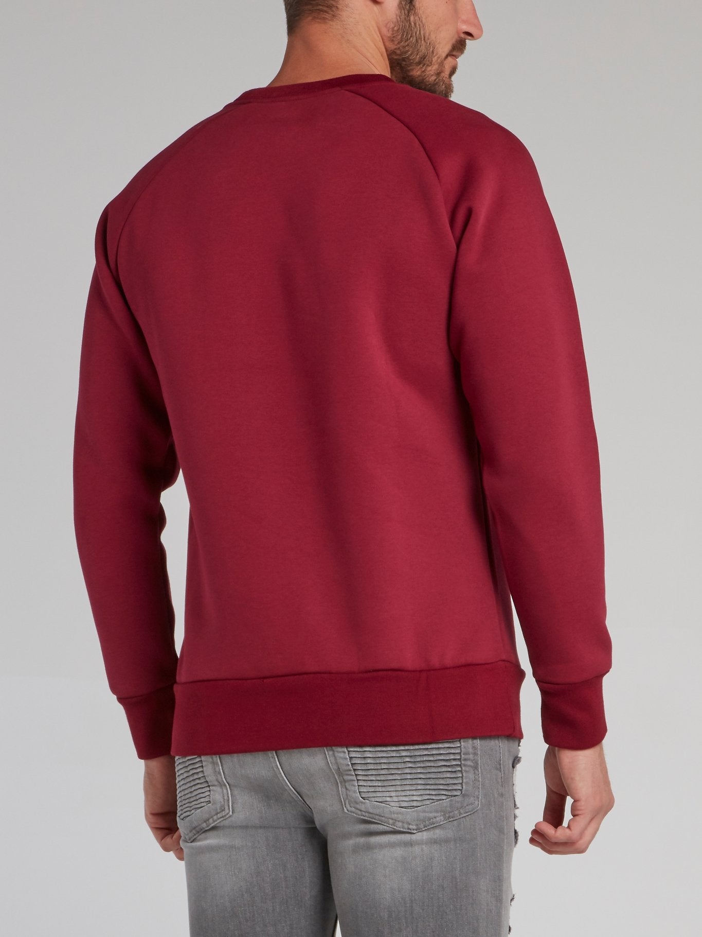 Burgundy Appliquéd Crewneck Sweatshirt