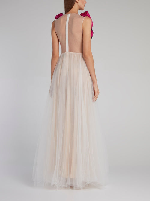 Signature Floral Detail Tulle Gown