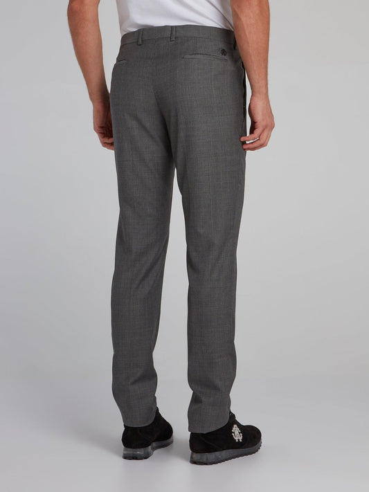 Grey Woven Suit Trousers