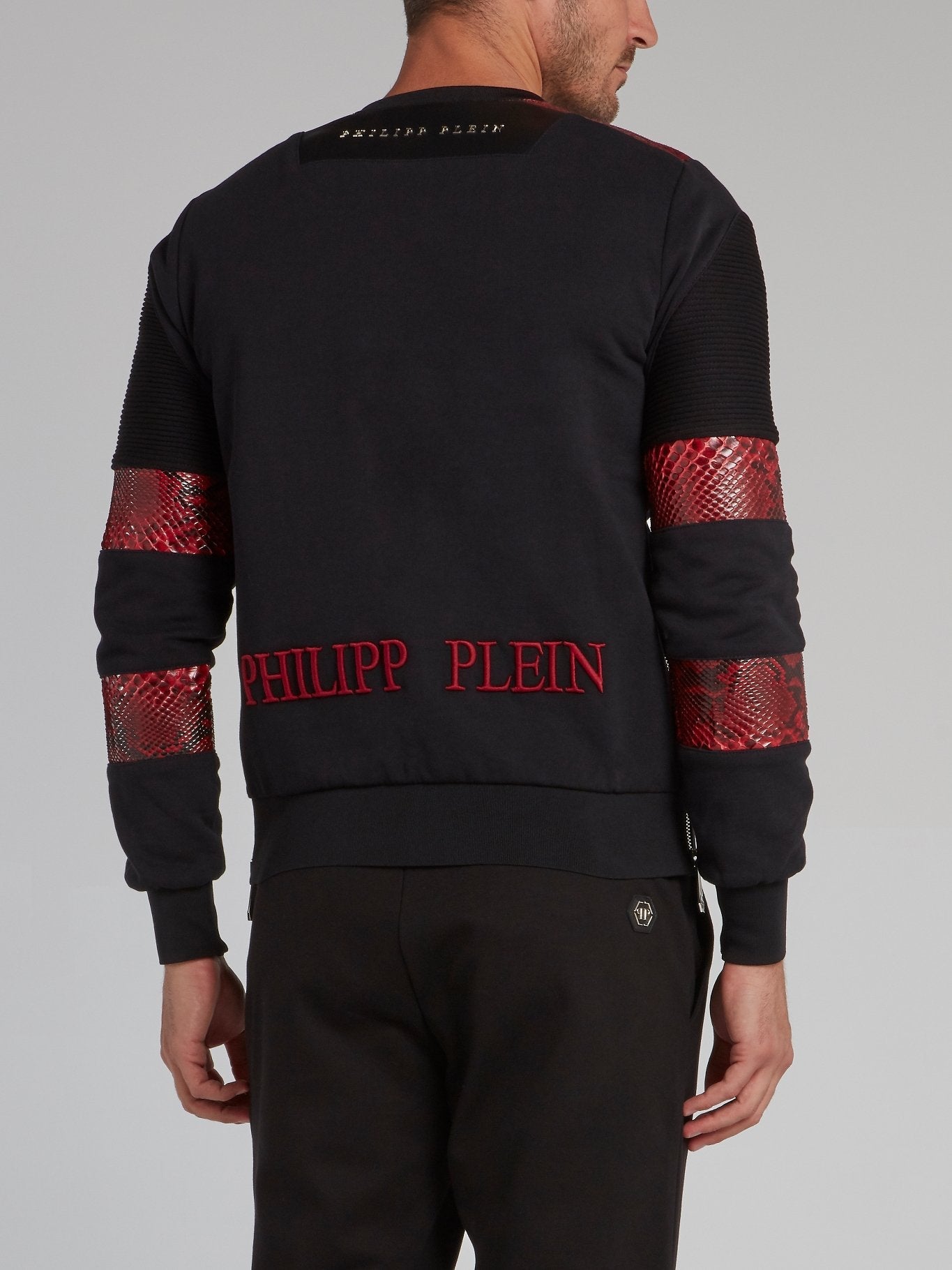 Black Python Panel Side Zip Sweatshirt