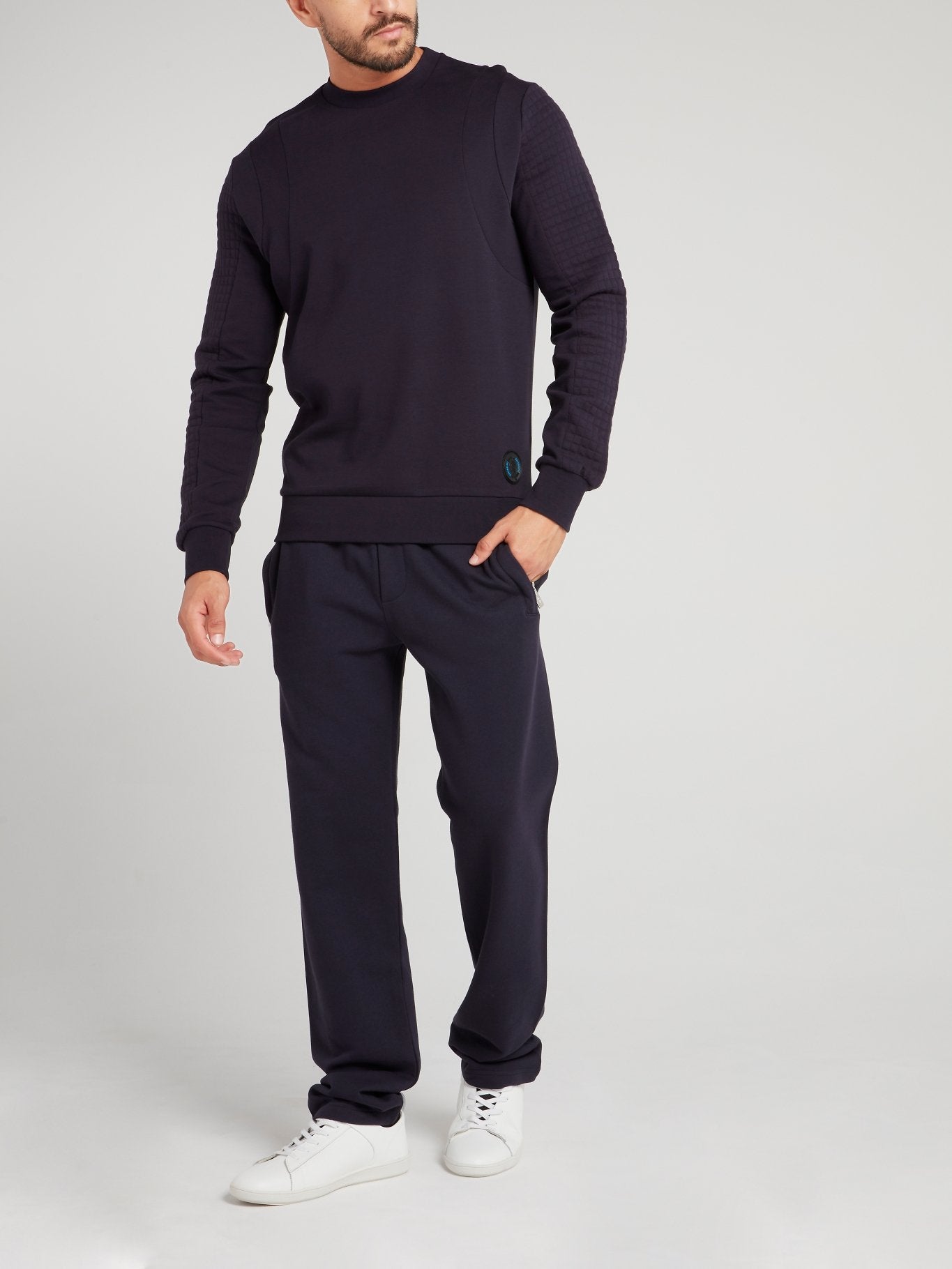 Navy Rear Logo Fleece Pants