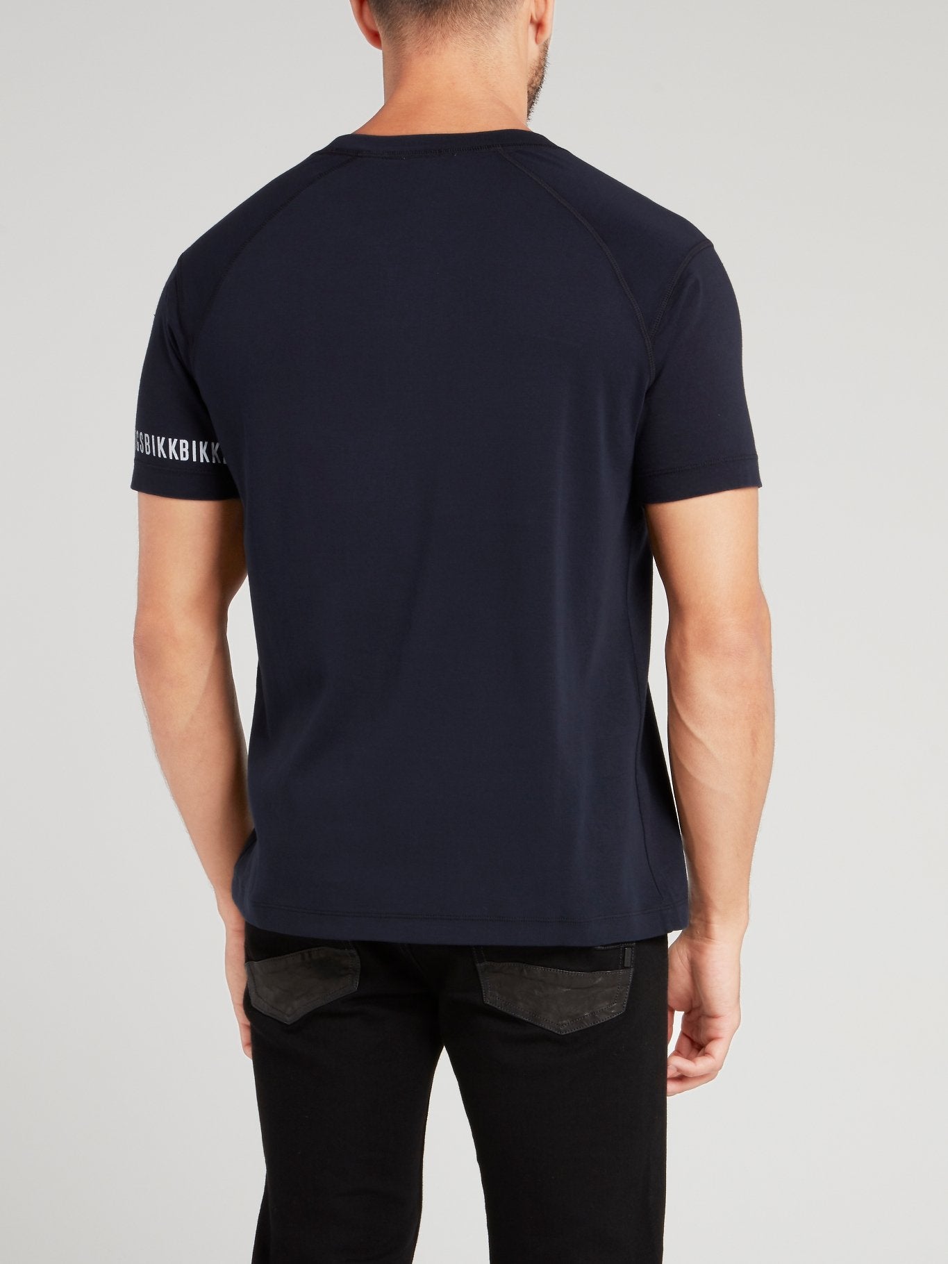 Navy Logo Sleeve T-Shirt