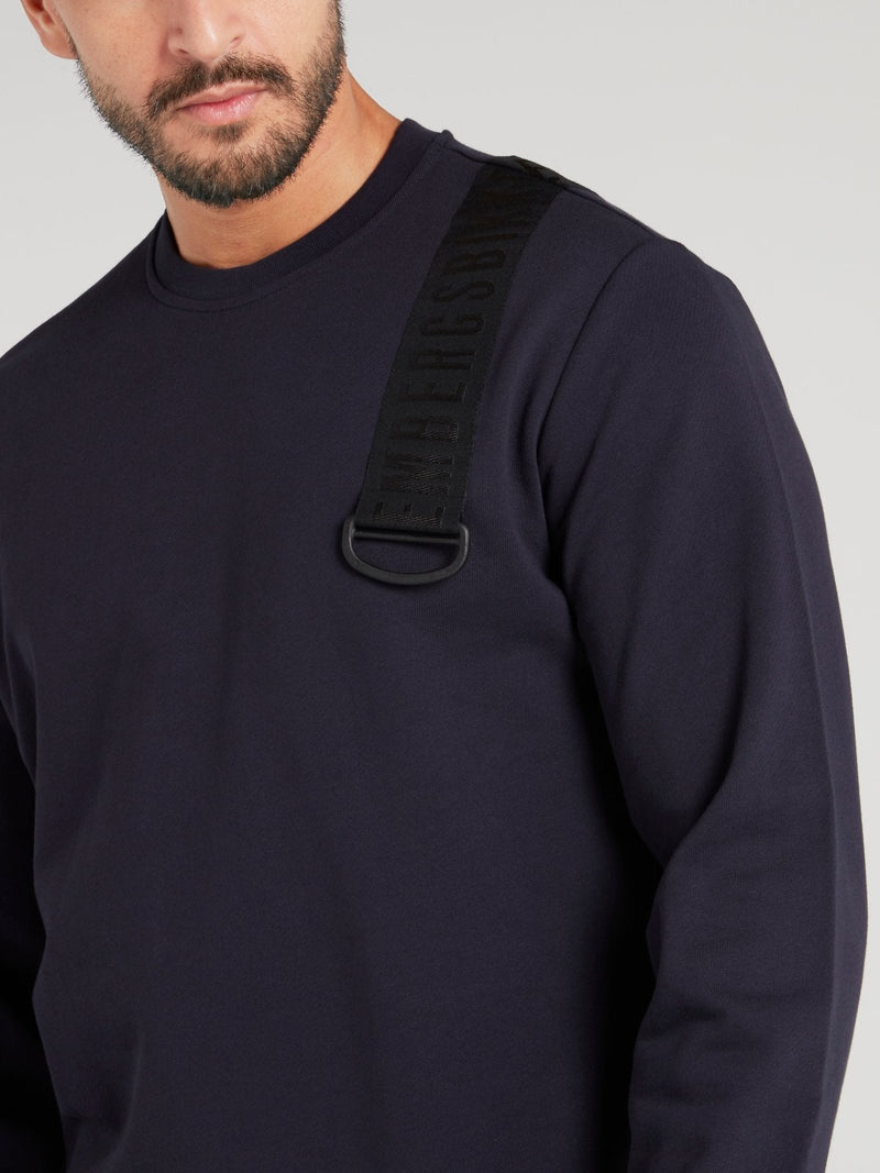 Navy Logo Strap Sweatshirt