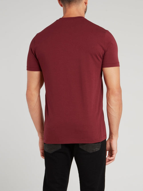 Burgundy Logo Print T-Shirt