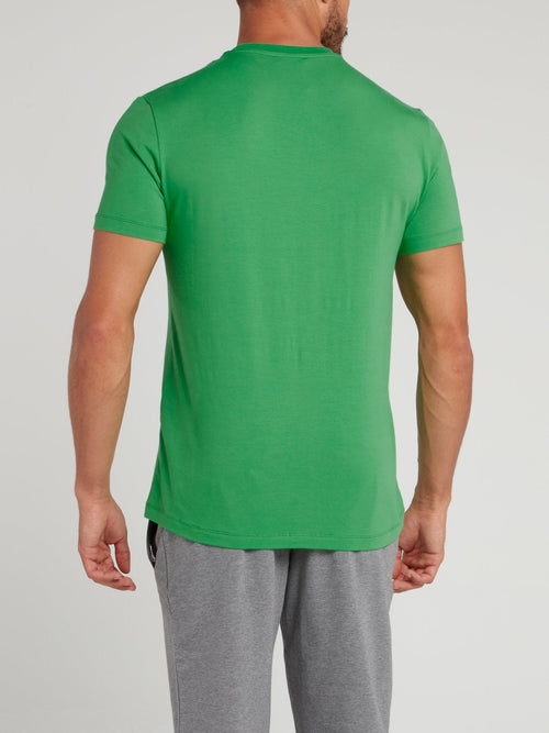 Green Sport Print T-Shirt