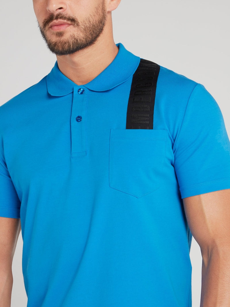 Blue Logo Strap Polo Shirt