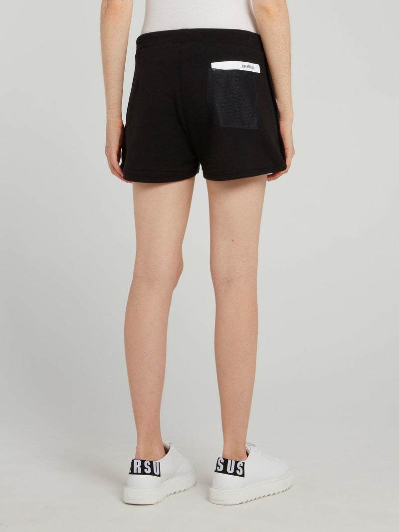 Black Mesh Pocket Active Shorts