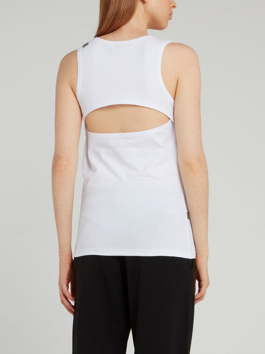 White Cut Out Tank Top