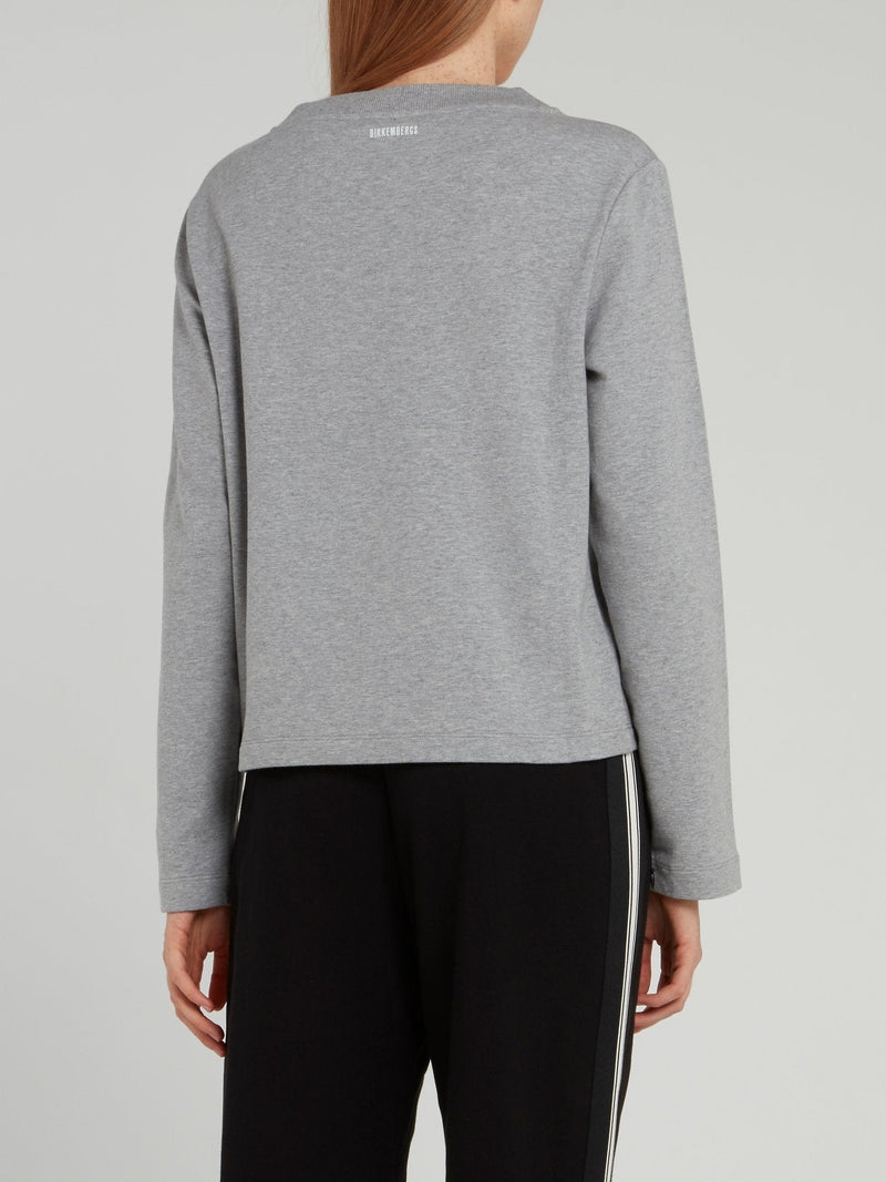 Grey Taped Mesh Pocket Sweatshirt