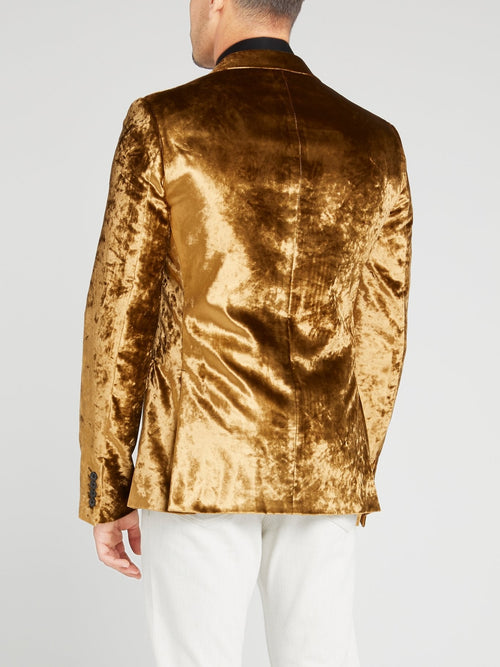 Gold Velvet Blazer