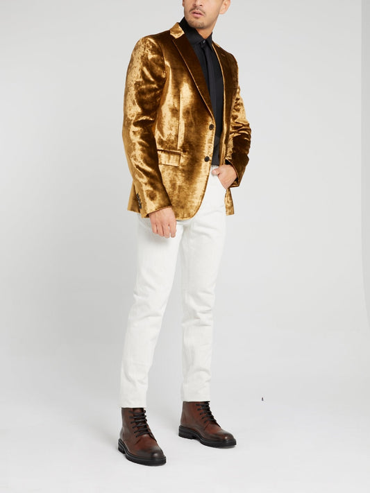 Gold Velvet Blazer