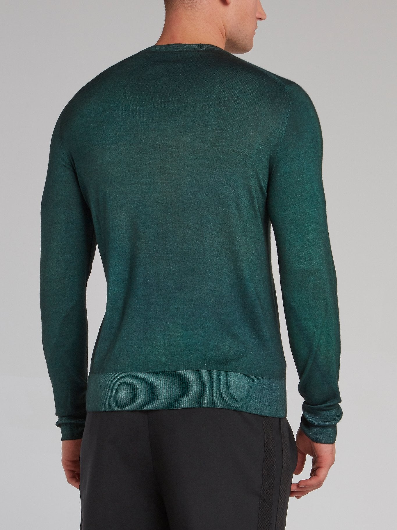 Green Crewneck Knit Pullover