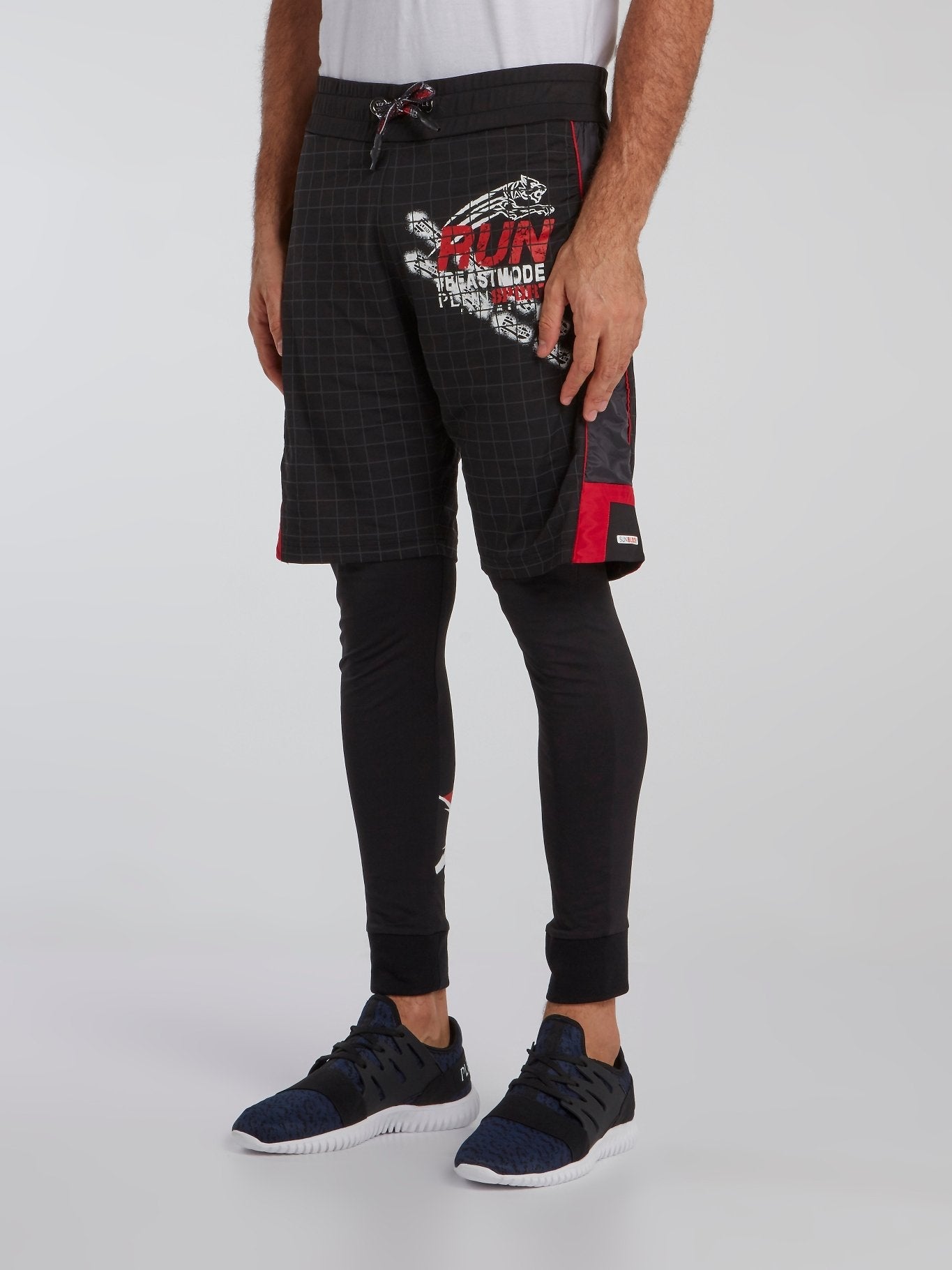 Tomas Grid Print Jogging Trousers