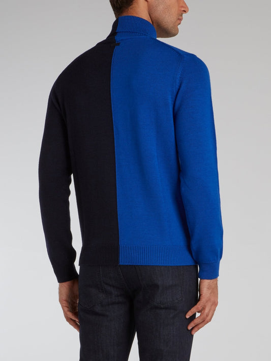 Two Tone Turtleneck Sweater