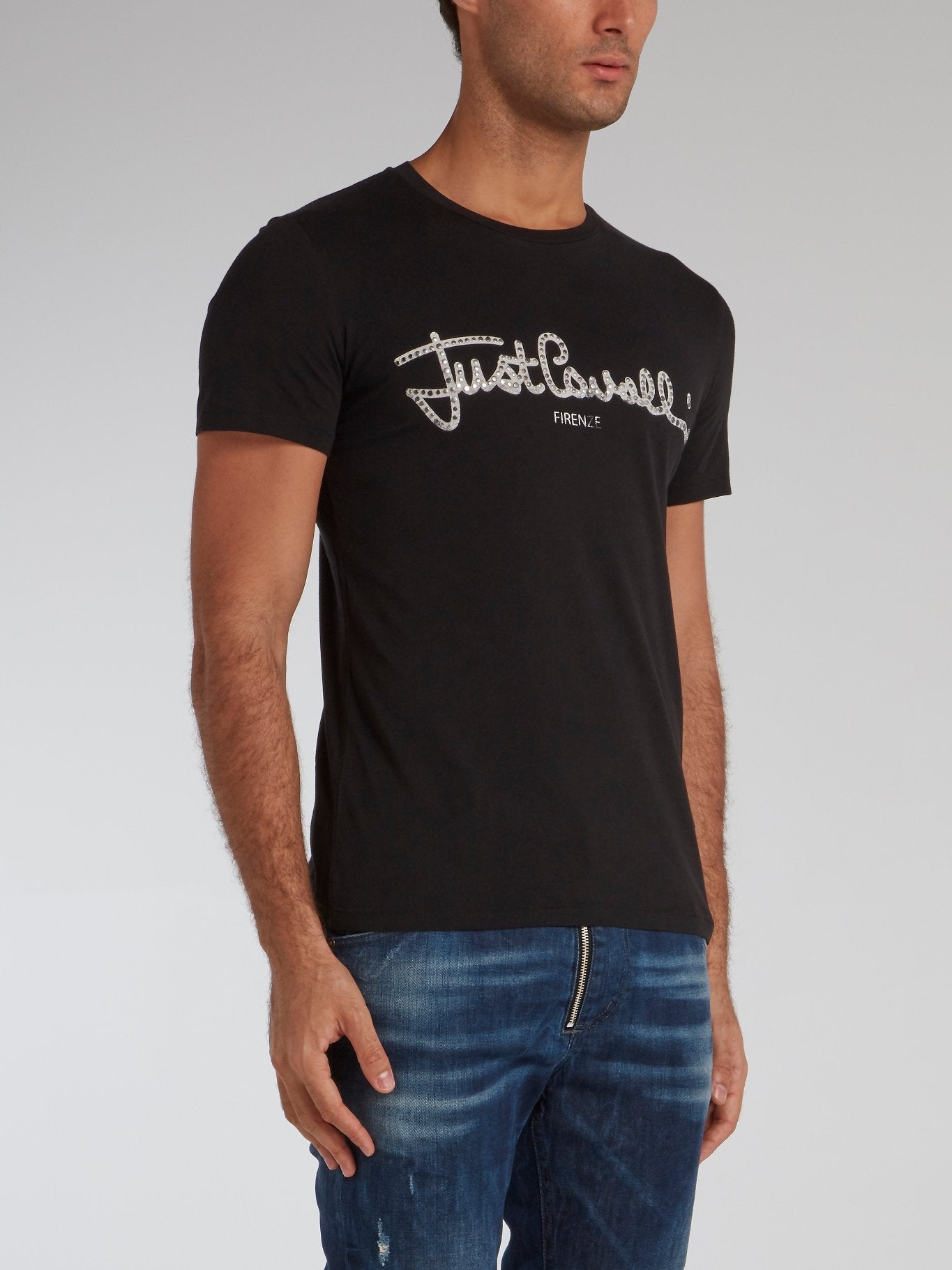 Black Studded Signature Logo T-Shirt