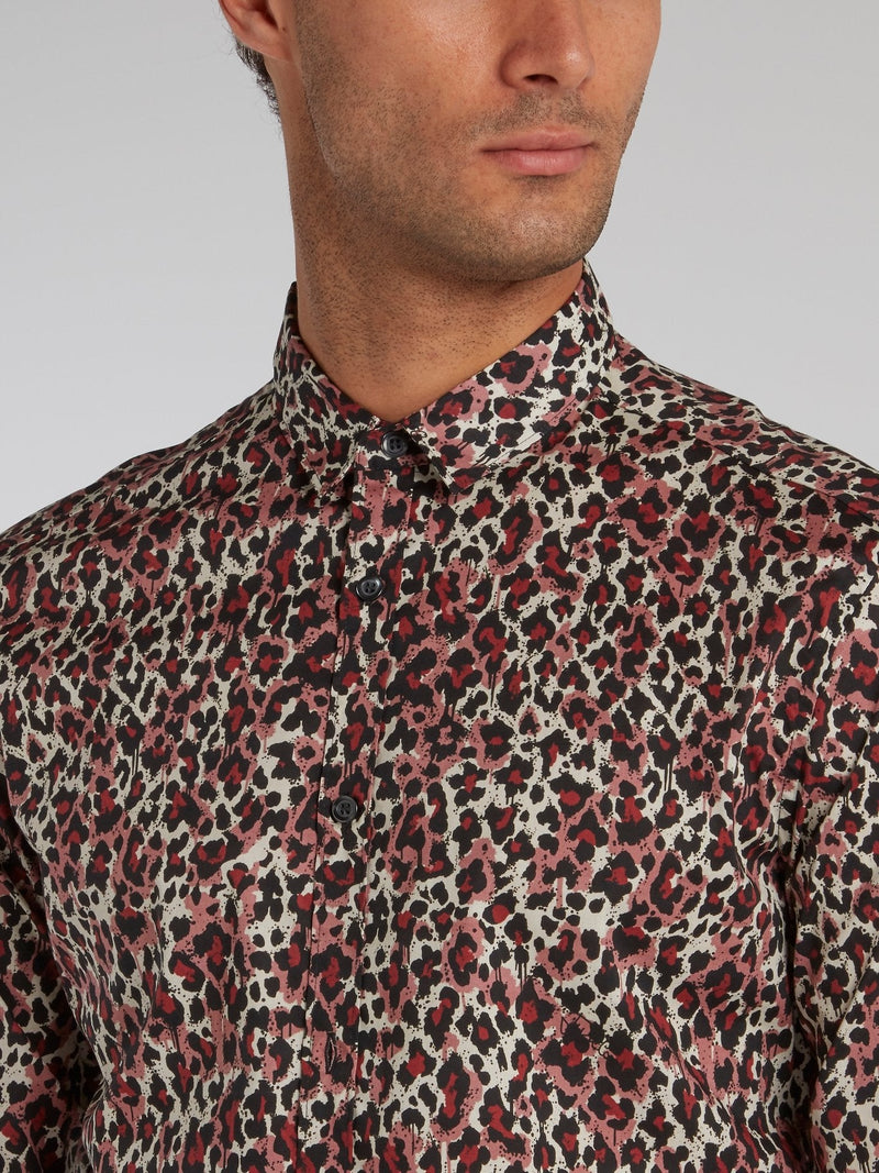 Leopard Print Button Up Shirt